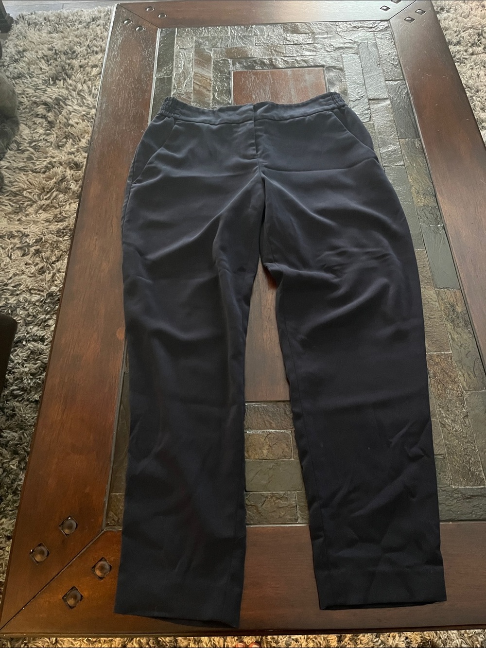 Ann Taylor Dark Navy Straight-Leg Pants